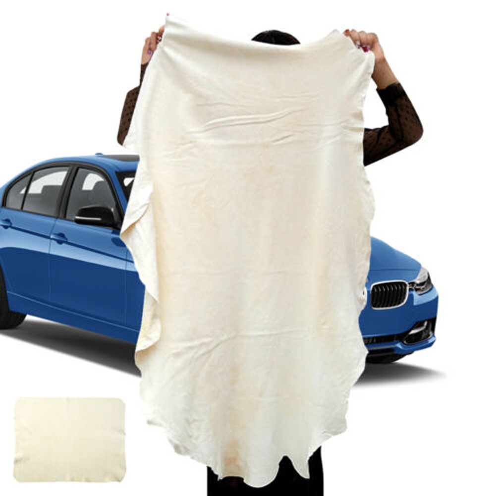 90X60CM Natural Chamois Leather Car Cleaning Cloth Genuine Leather Wash Suede Ab