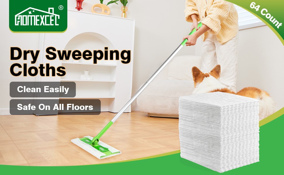 Dry Sweeping Cloths Pads Compatible with Swiffer Sweeper, Disposable Duster