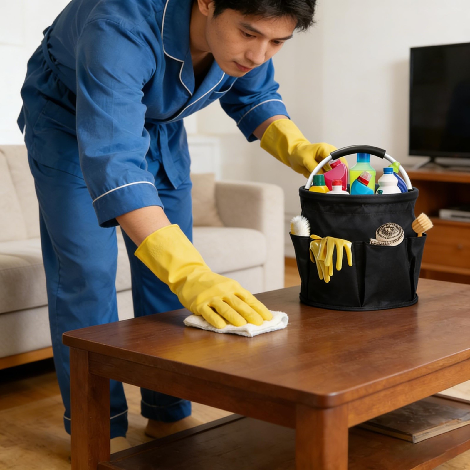 Cleaning Caddy for Cleaning Supplies, 17L Cleaning Supply Caddy with Handle F…