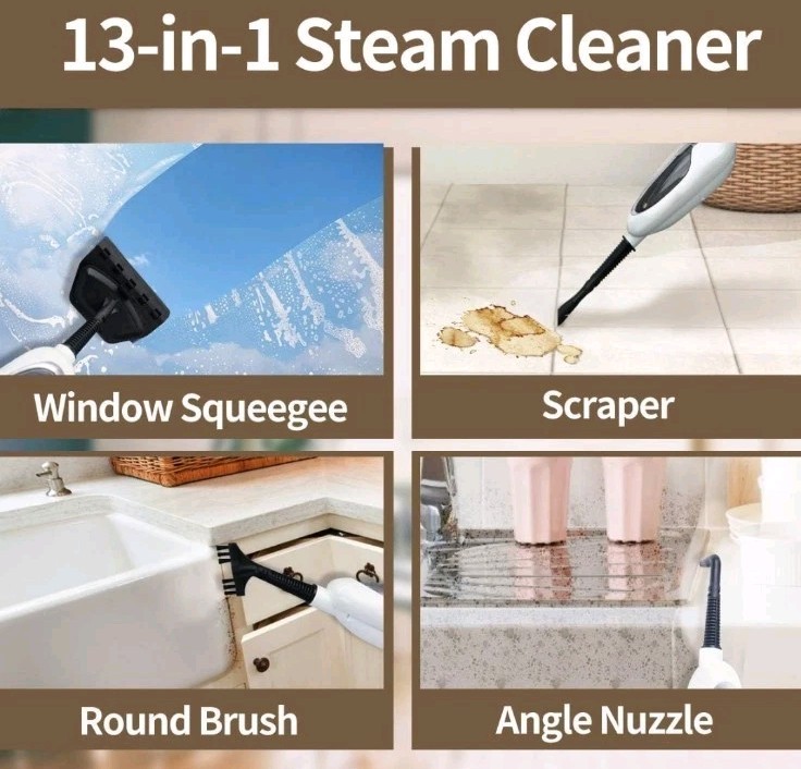 Sandoo 13 in 1 Steam Mop For Hardwood Cleaning Multipurpose, Steamer, 20ft Cord