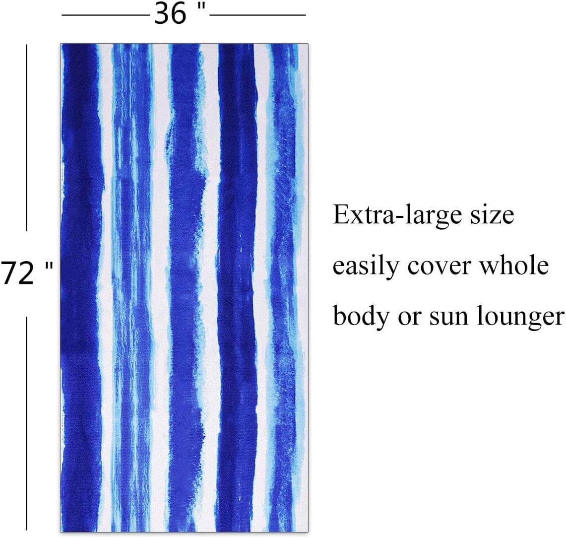Oversized Terry Beach Towel 36 x 72 in Soft Extra Large Big Pool Swim Towels for