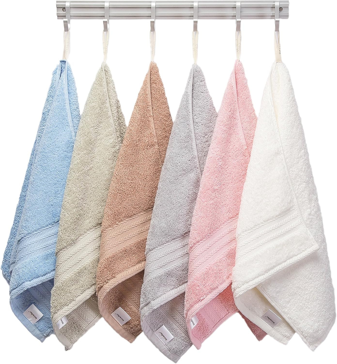 Ultra Thick, Soft & Absorbent Cotton Hand Towels for Bathroom(Blue, 2-Pack, 14″