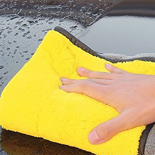Ultrasoft, Large, Thick and Quick Drying Car 6pack,16 X 16inches Grey-yellow
