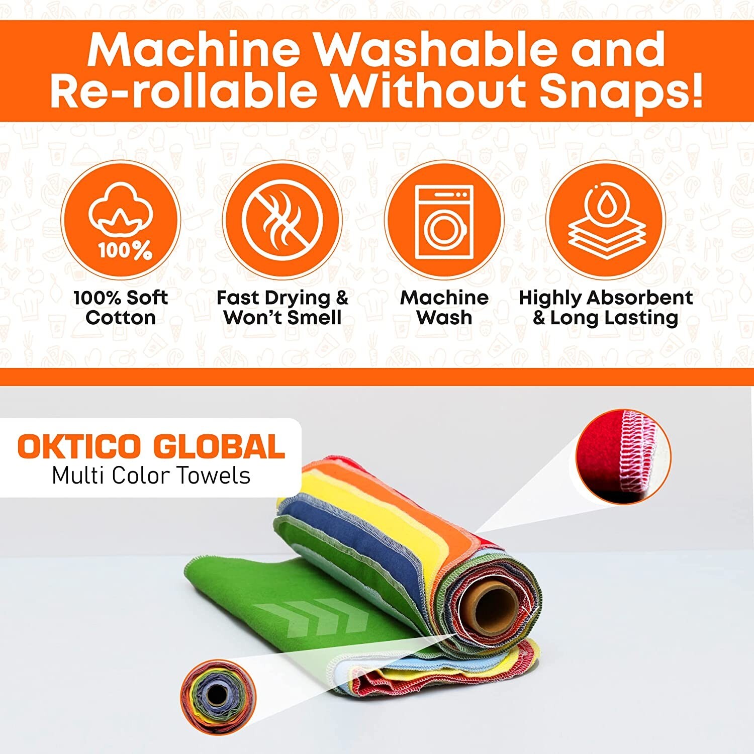 Kitchen + Home Reusable Paper Towels Heavy Duty Washable Paperless Eco Friendly.