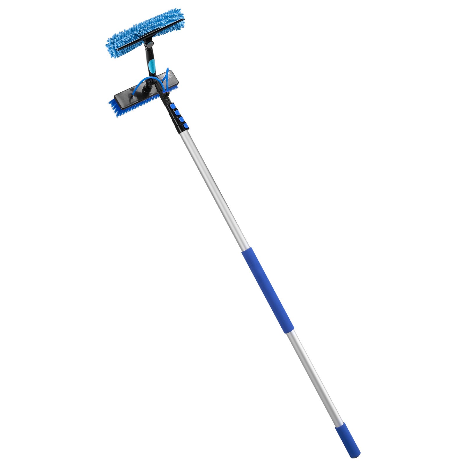 VEVOR Solar Panel Cleaning Kit Water Fed Pole Kit 24 ft Brush Soap Dispenser
