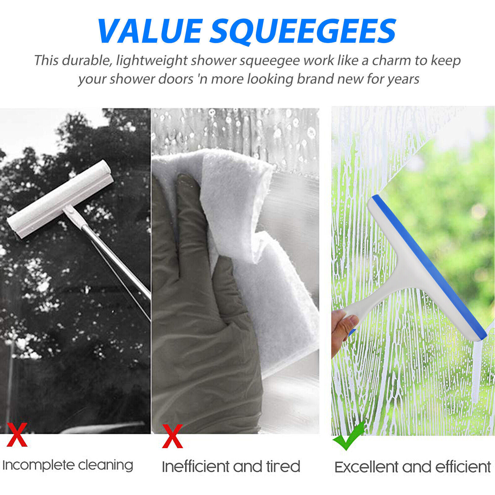 1~5 Window Mirror Car Windshield Squeegee Shower Glass Wiper Kitchen House Clean
