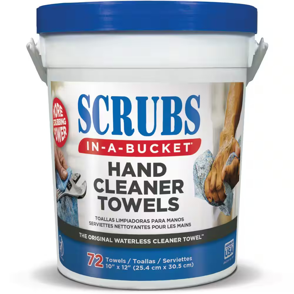 72-Count Scrubs-In-A-Bucket Citrus-Based Degreasing Hand Cleaning Wipes