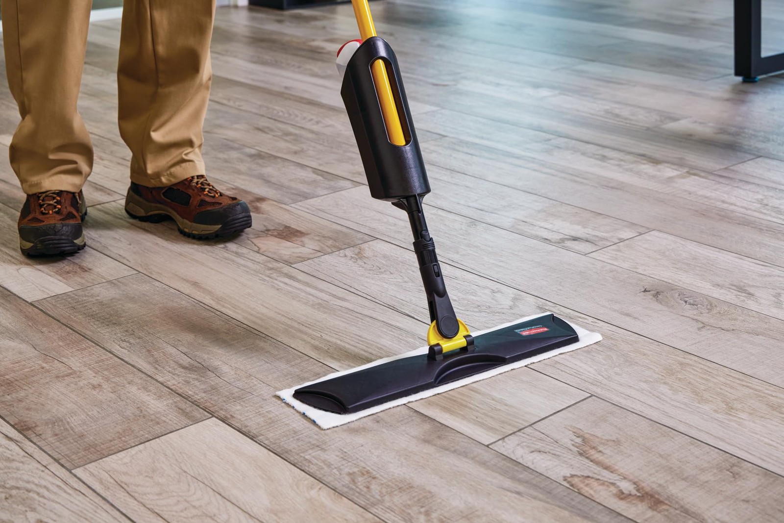 Yellow Microfiber Spray Mop Kit for Hard Surface Cleaning with Disposable Pads