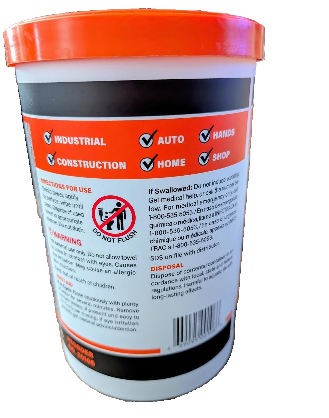 Orange Peels Premoist Heavy-Duty Cleaning Wipes 70 CT Lanolin & Vitamin E 10×12″