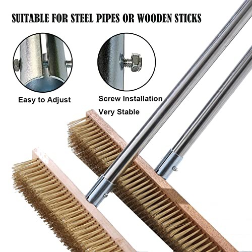 Broom Handle Bracket, Multiple Mounting Options, Galvanized Metal 25-30mm