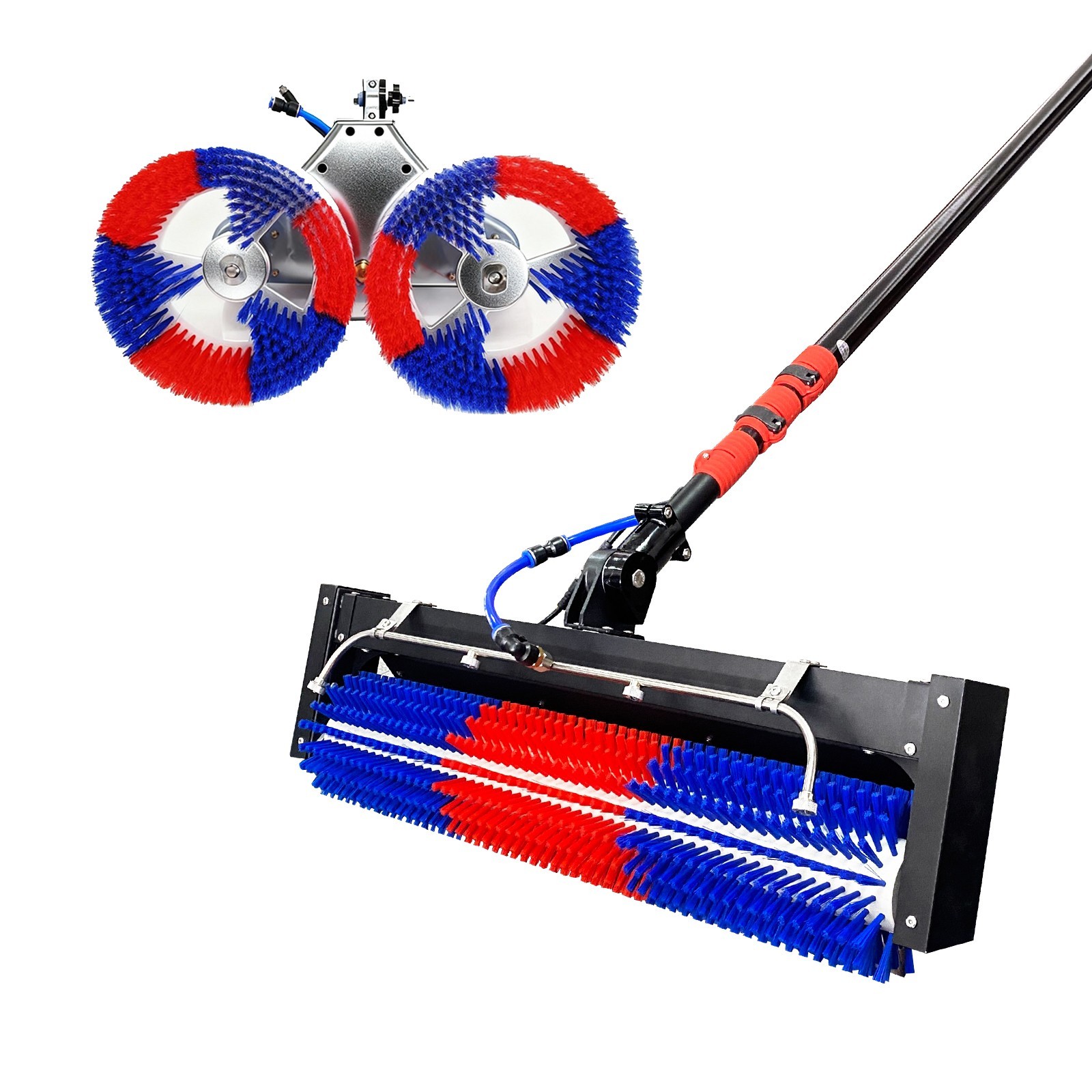 24ft solar panel cleaning brush with replaceable head brush Water Fed Rod Kit