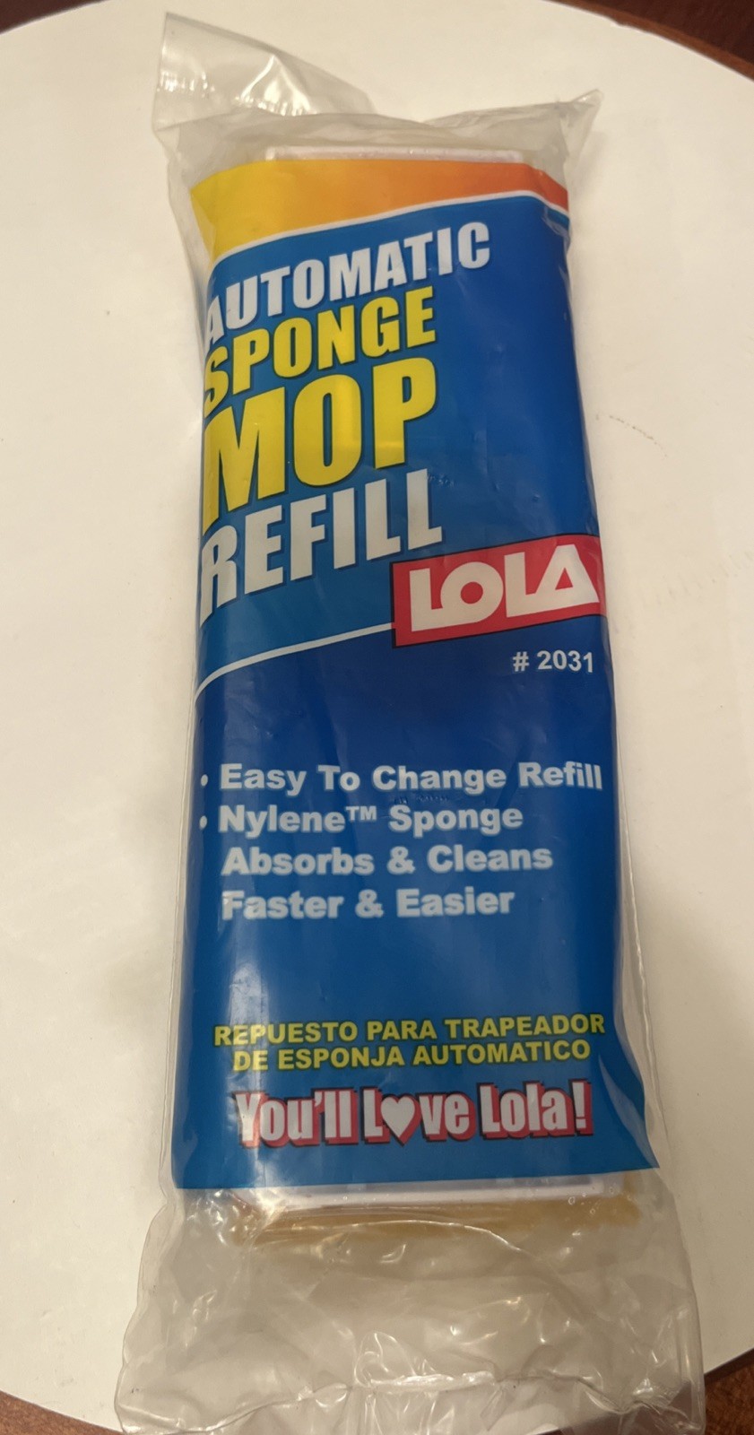 LOLA SqueezeMatic Butterfly Sponge Mop Refill, 9″ Super Absorbent Head – 1 Count