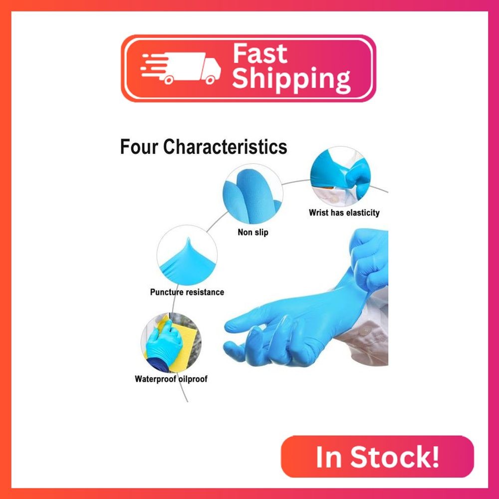 Infimor Disposable Nitrile Gloves, 3mil Disposable, Latex-Free,Powder-Free, 100