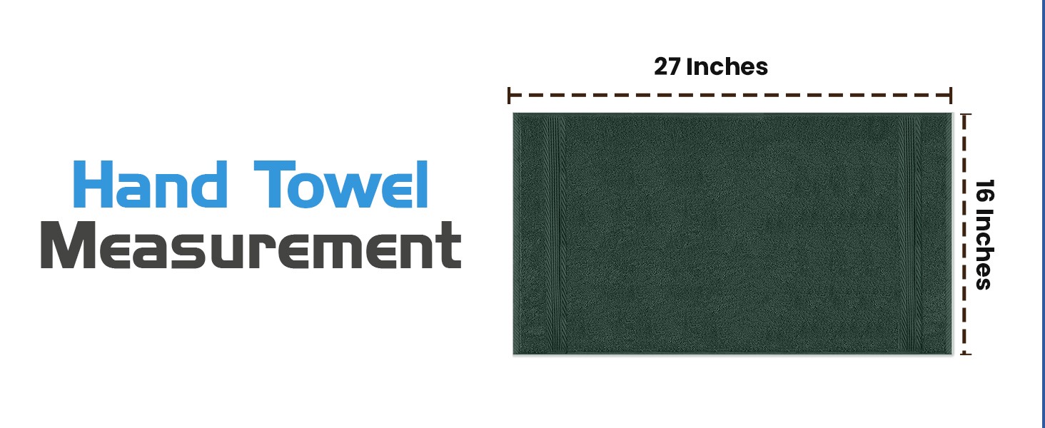 Premium 16×27 Inch Hunter Green Hand Towel – 100% Cotton Zero Twist Towels |