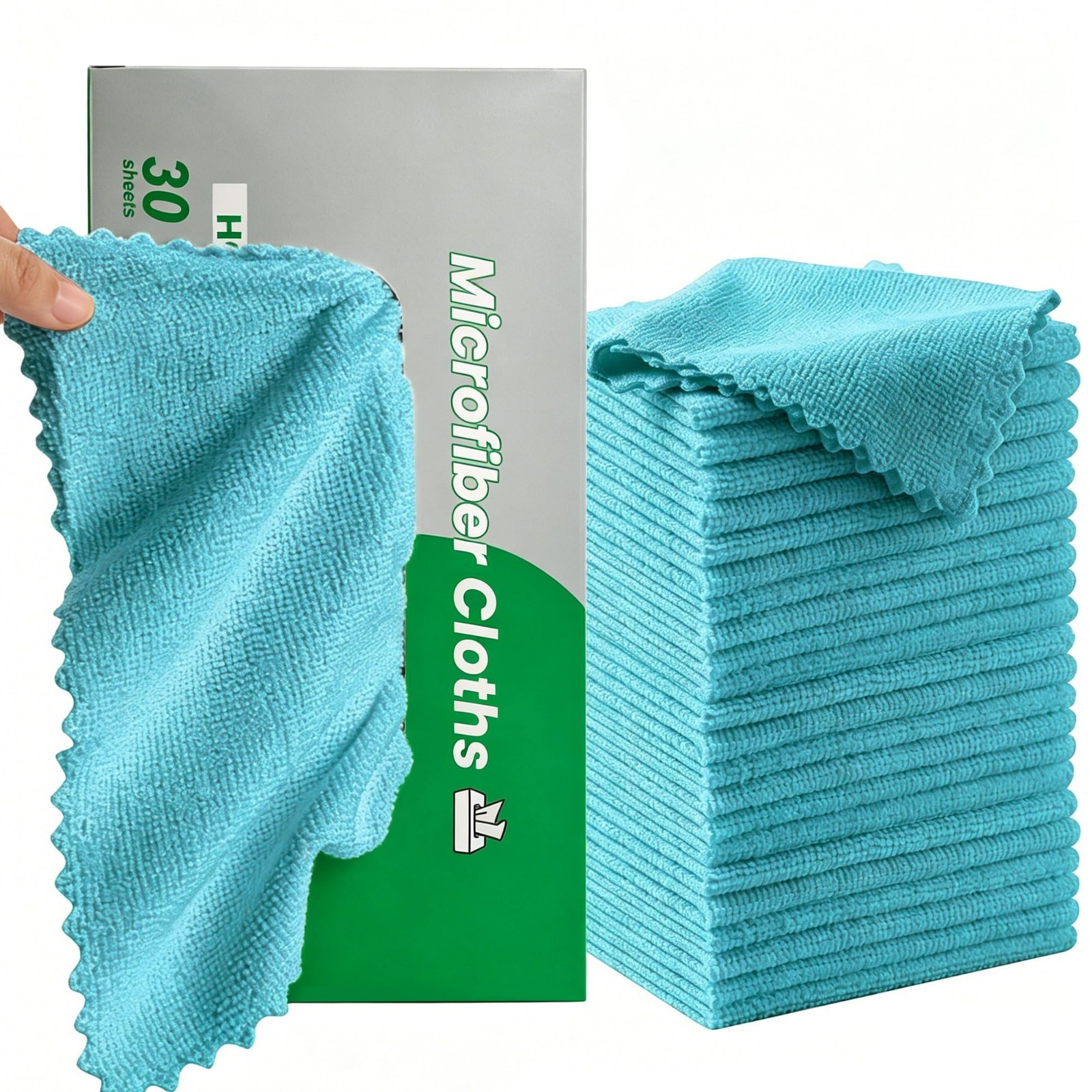 30 Pack Microfiber Cleaning Cloths – Ultra Absorbent, Lint Free, Reusable Towels