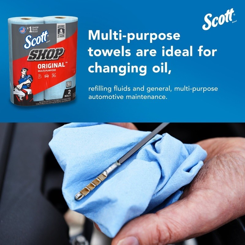 Multi-Purpose Shop Towels Utility Rolls Absorbent Cleaning Wipes 55 Sheets New
