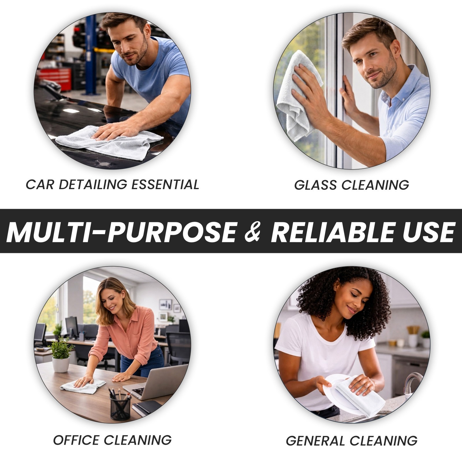 Premium White Huck Towels – 15 x 30 inch Multipurpose Cleaning Towels