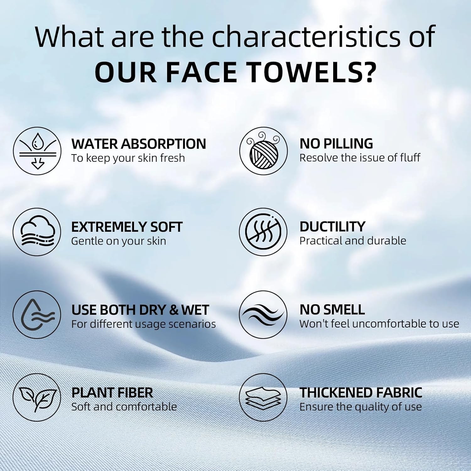 Clean Towels XL Disposable Face Towels (50 Count, 25x30cm) – Makeup Remover Dry