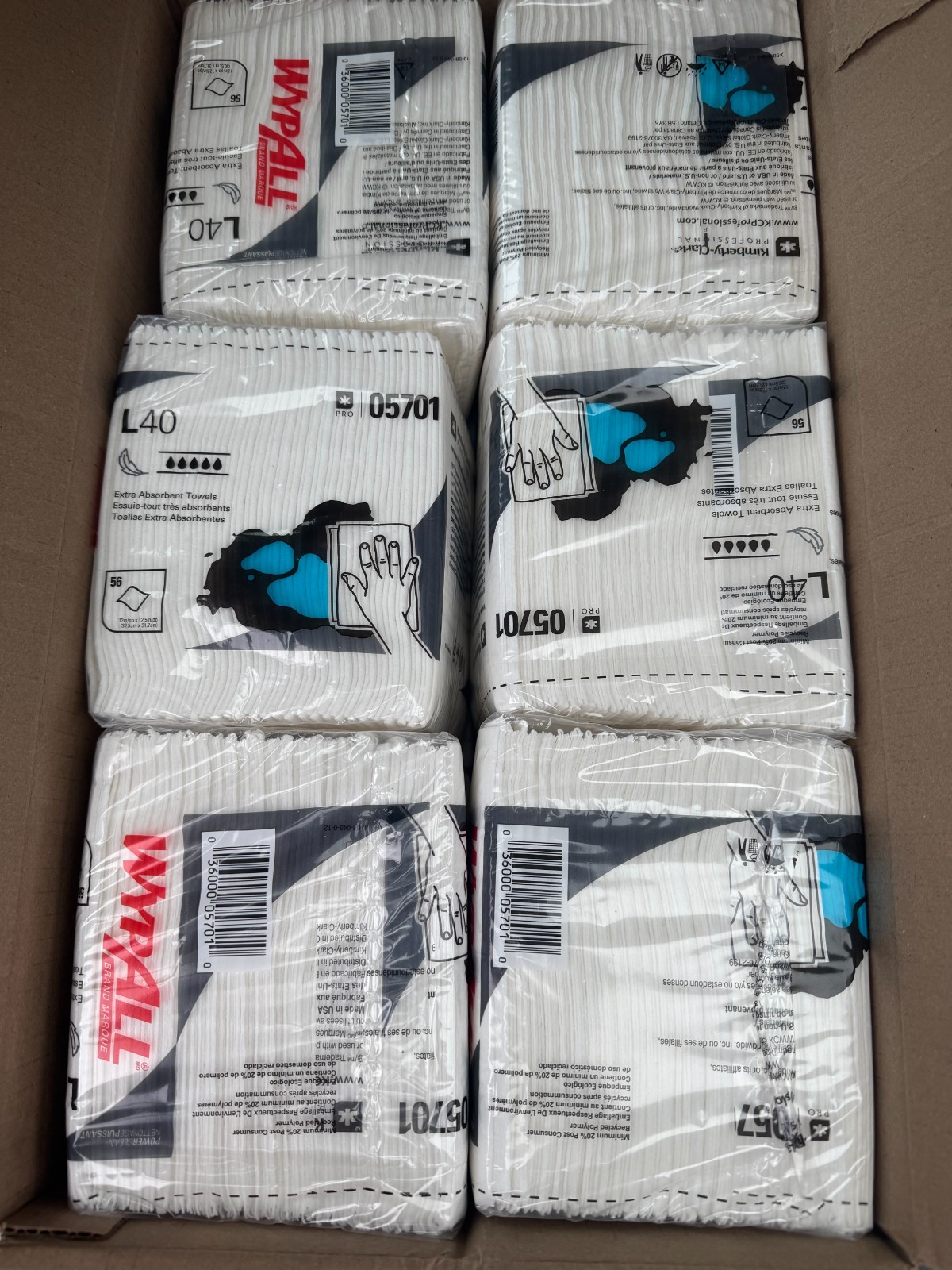 WypAll L40 Disposable Washcloth Task Wipes 12.5 X 13″ 05701 Case of 1008 Wipes