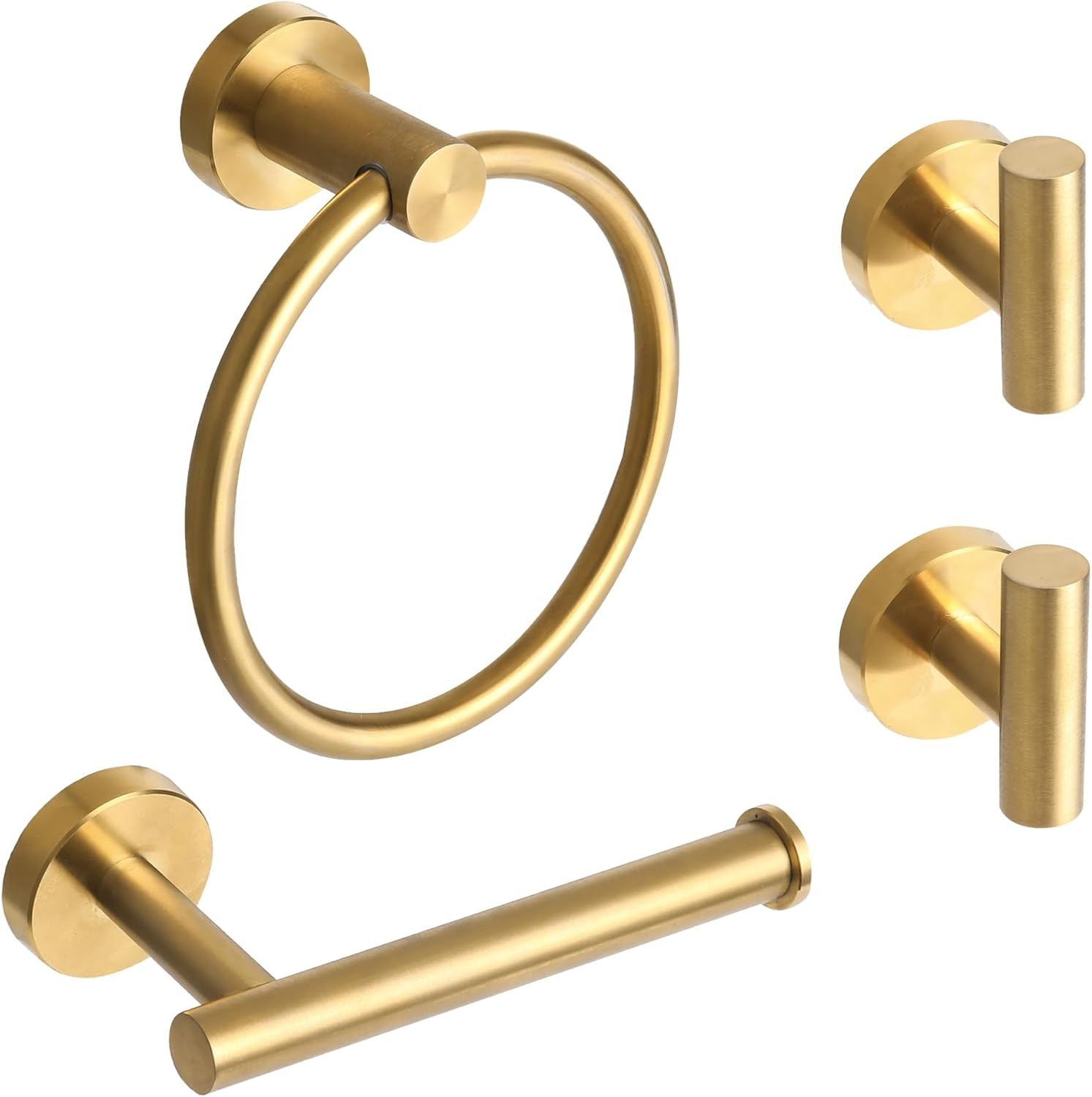 4 Piece Brushed Gold Stainless Steel Bathroom Hardware Set Include Hand Towel