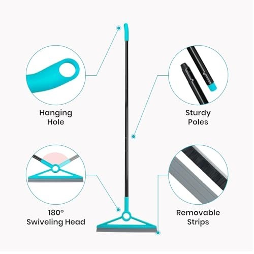 Multifunctional Air Broom for Dust, Hair & Liquids – Removable Rubber Strip Sque