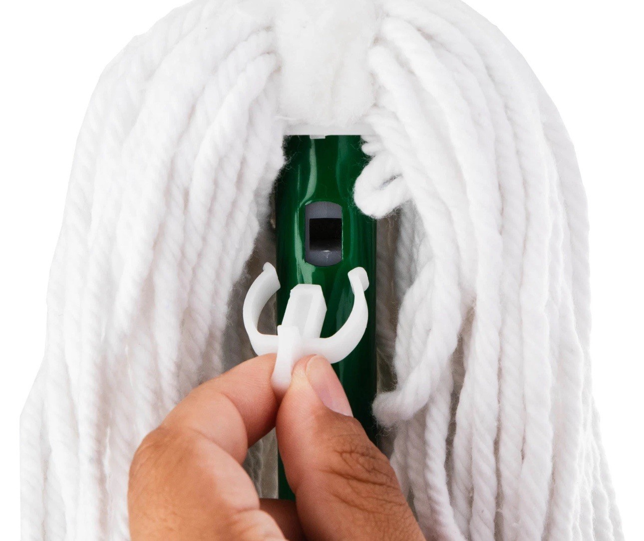 Libman Tornado Mop Refill White Cotton Blend Attachment Style Snap-On