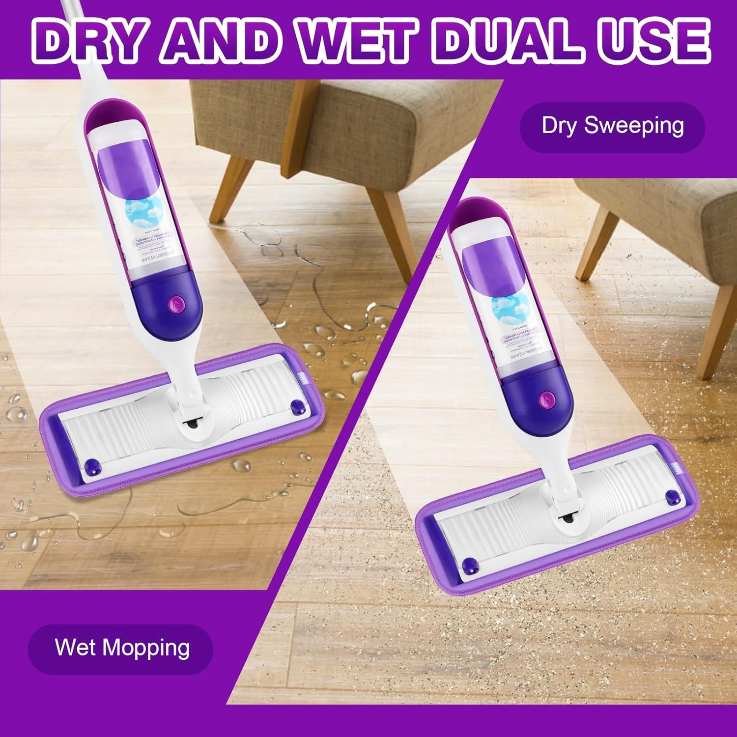 HOMEXCEL Reusable Microfiber Mop Pads for Swiffer PowerMop, Power Mop Pads Refil