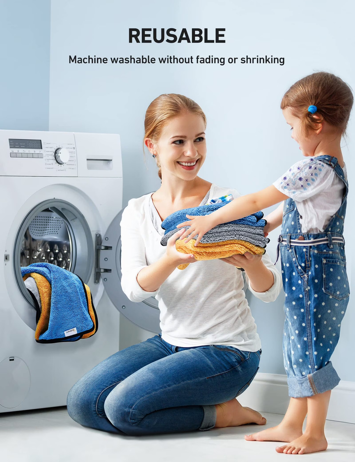 6-Pack Microfiber Car Cleaning Cloths, Auto Detailing Towels for Washing, Drying