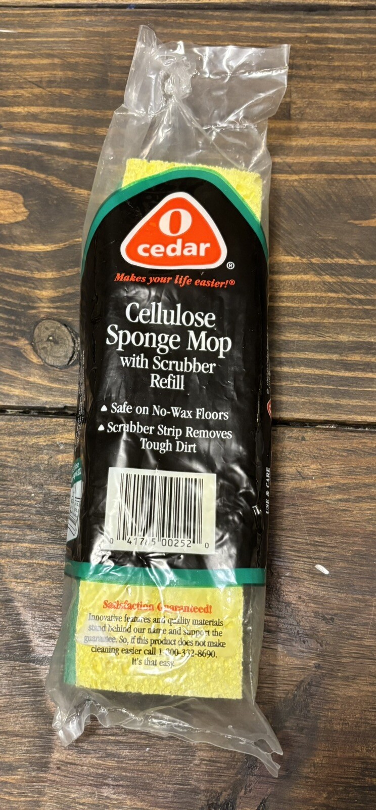 O Cedar Sponge Mop Refill Cellulose Sponge W/ Scrubber Item #252 NEW