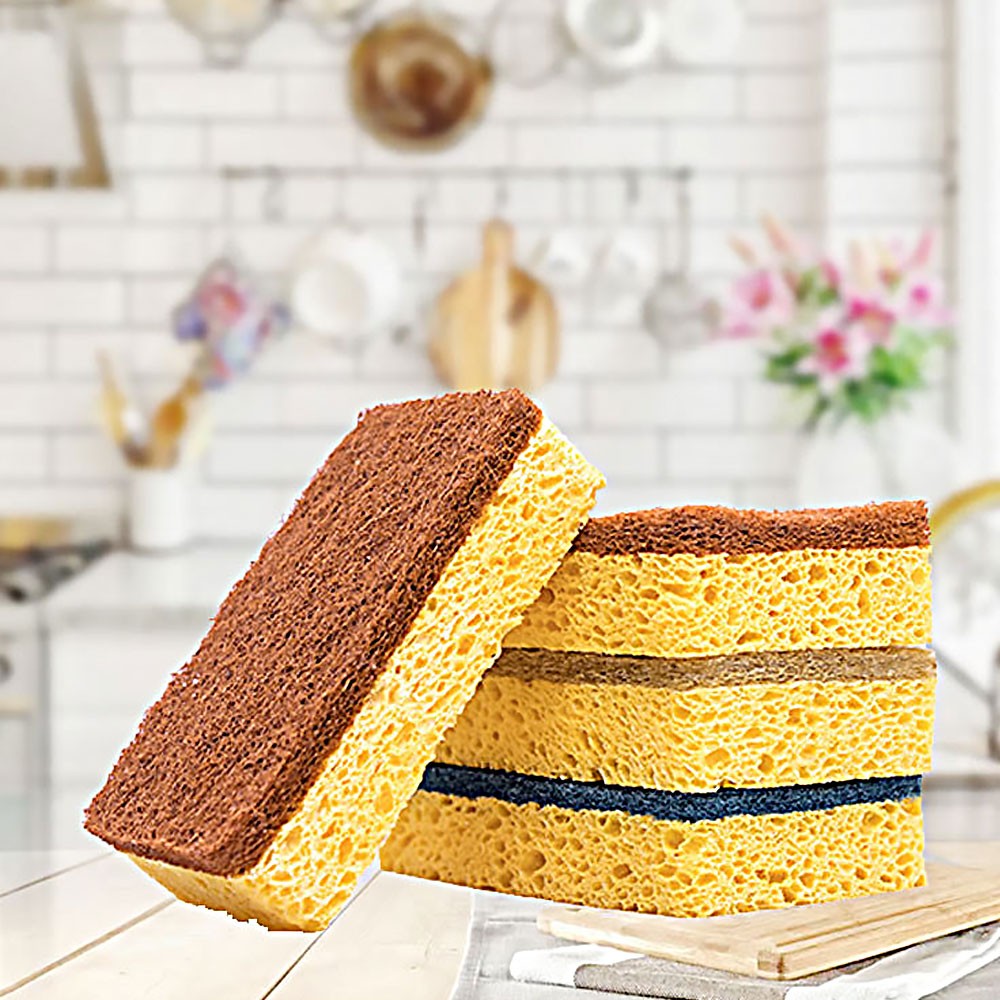 Anti-scratch sponge sisal fiber wiping sponge cleaning pad tableware cleaner JQ