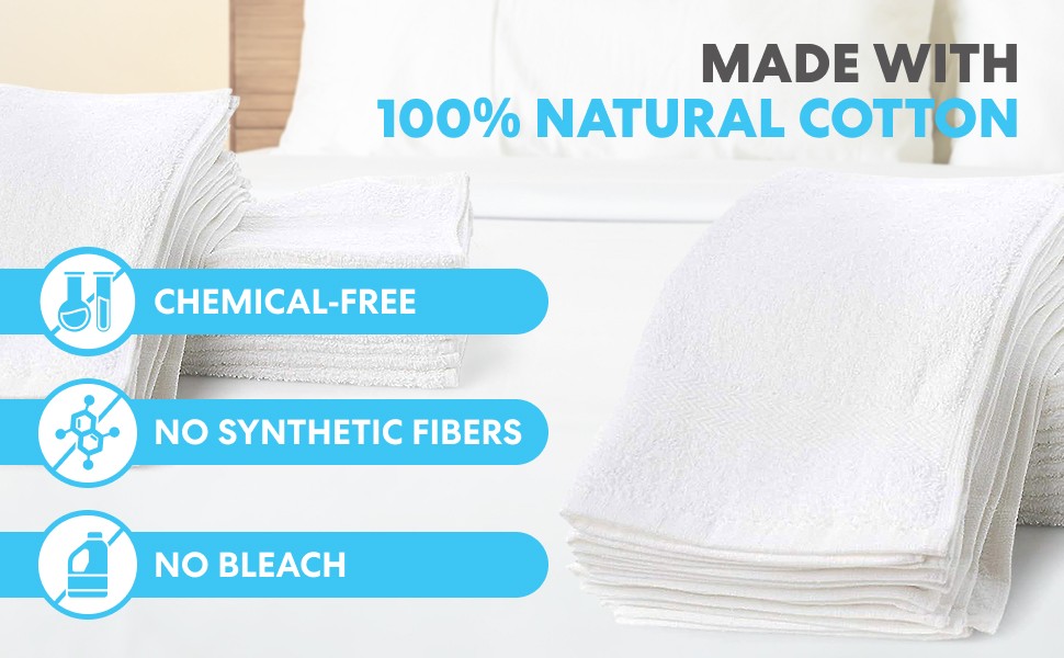 Simpli-Magic Cotton Terry Towels 14″x17″ (60 Pack) – Highly Absorbent Soft