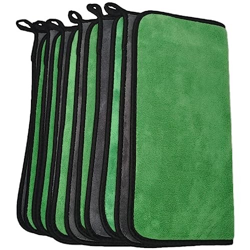Ultrasoft, Large, Thick and Quick Drying Car 6pack,16 X 16inches Grey- Green