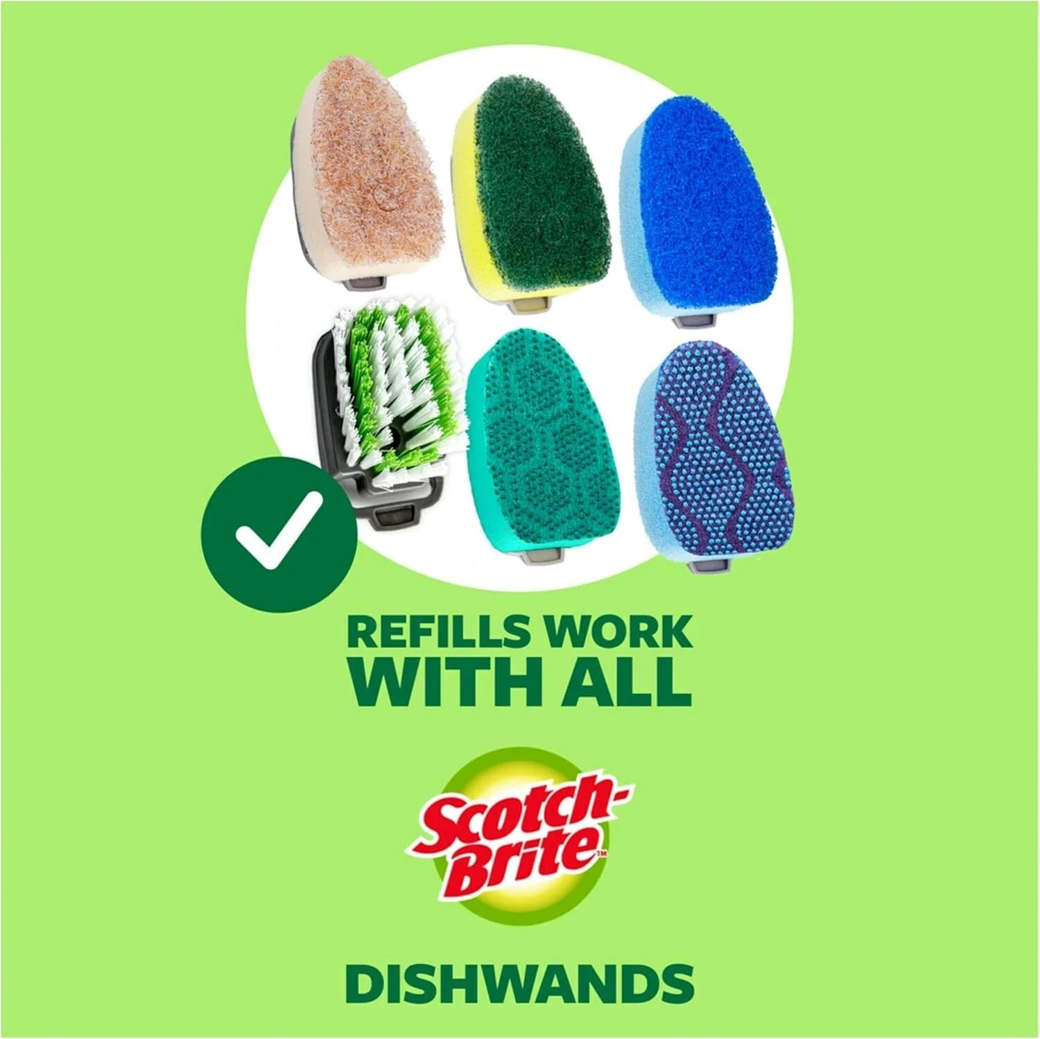 Scotch-Brite Non-Scratch Dishwand, Scrubber for Cleaning Kitchen, Bathroom, 1 ct