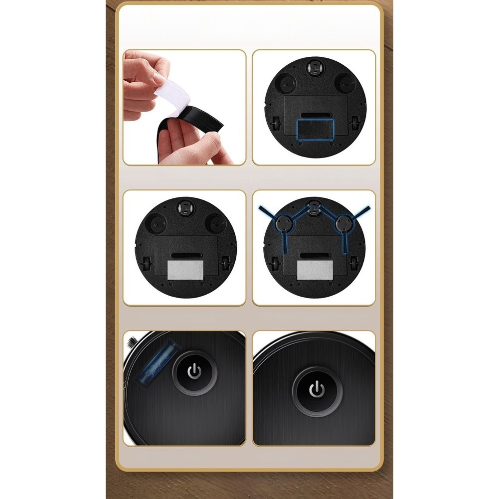 Robot Vacuum Cleaner 20x20x4.5cm 3 in 1 Function Sweep Mop Suction Low Noise