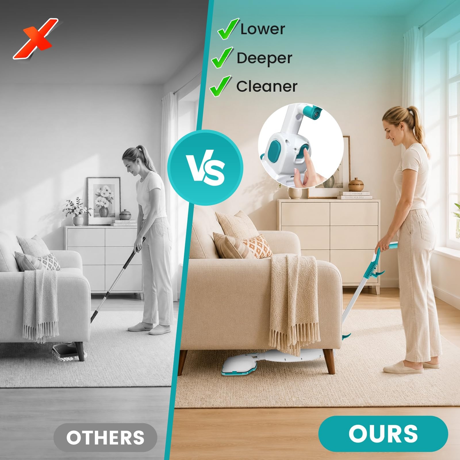 10-in-1 Steam Mop & Handheld Cleaner – 1550W, Multi-Purpose for Floors & Windows