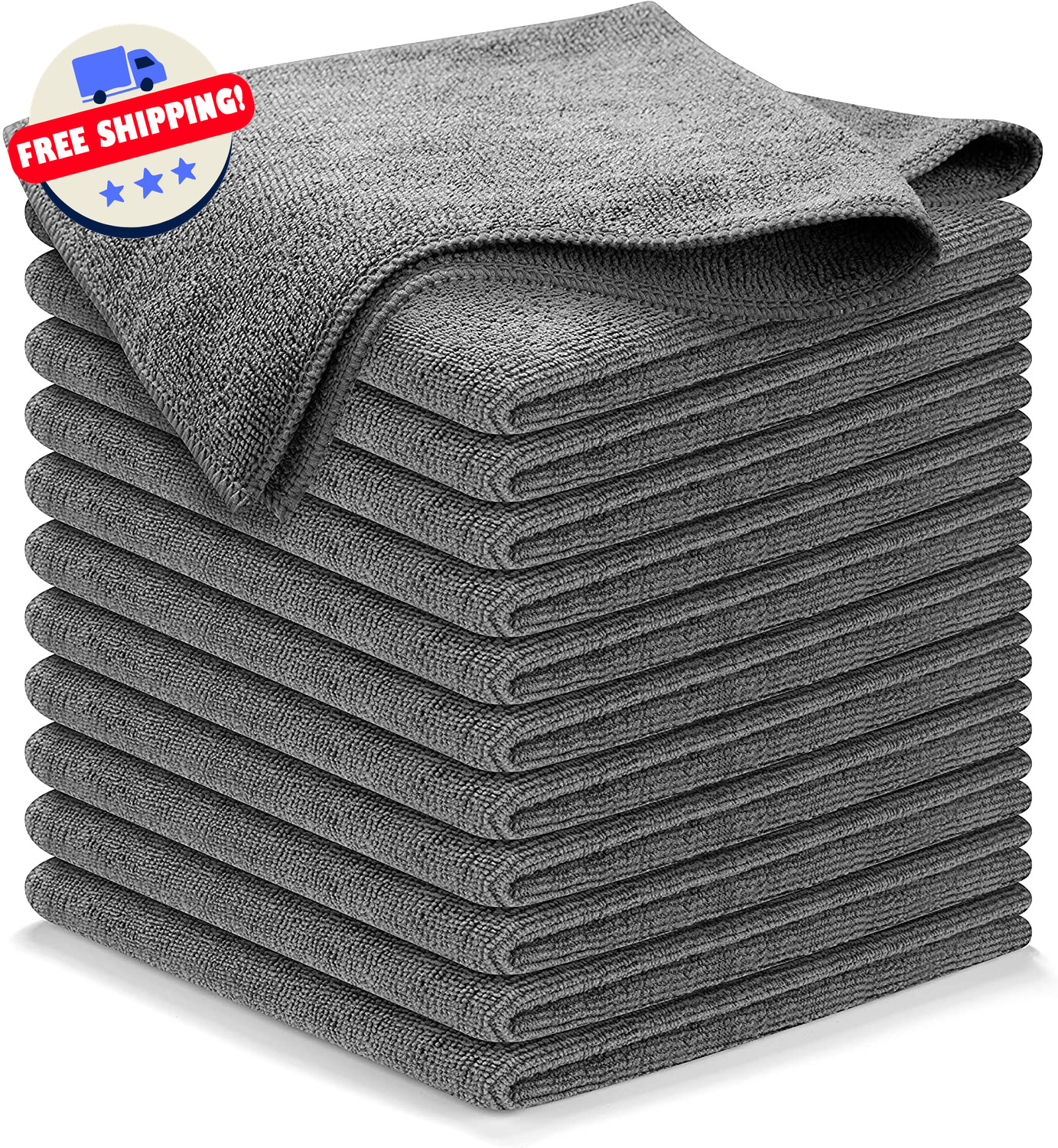 Microfiber Towel Cleaning Cloths 12 Pack Ultra Absorbent Streak-Free 12.5″x12.5″