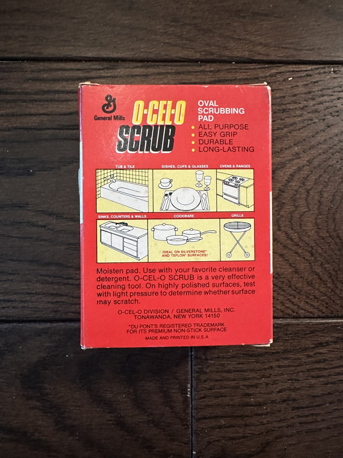 NEW Vintage 1 piece O-CEL-O Handy Grip Scrubbing SPONGE Oval 3×4 7/8