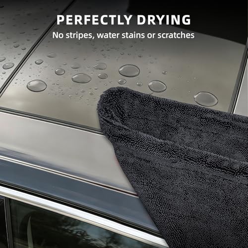 2-Pack 24″ x 36″ 11.8″ x 11.8″ Twisted-Loop Car Drying Towel 1500GSM