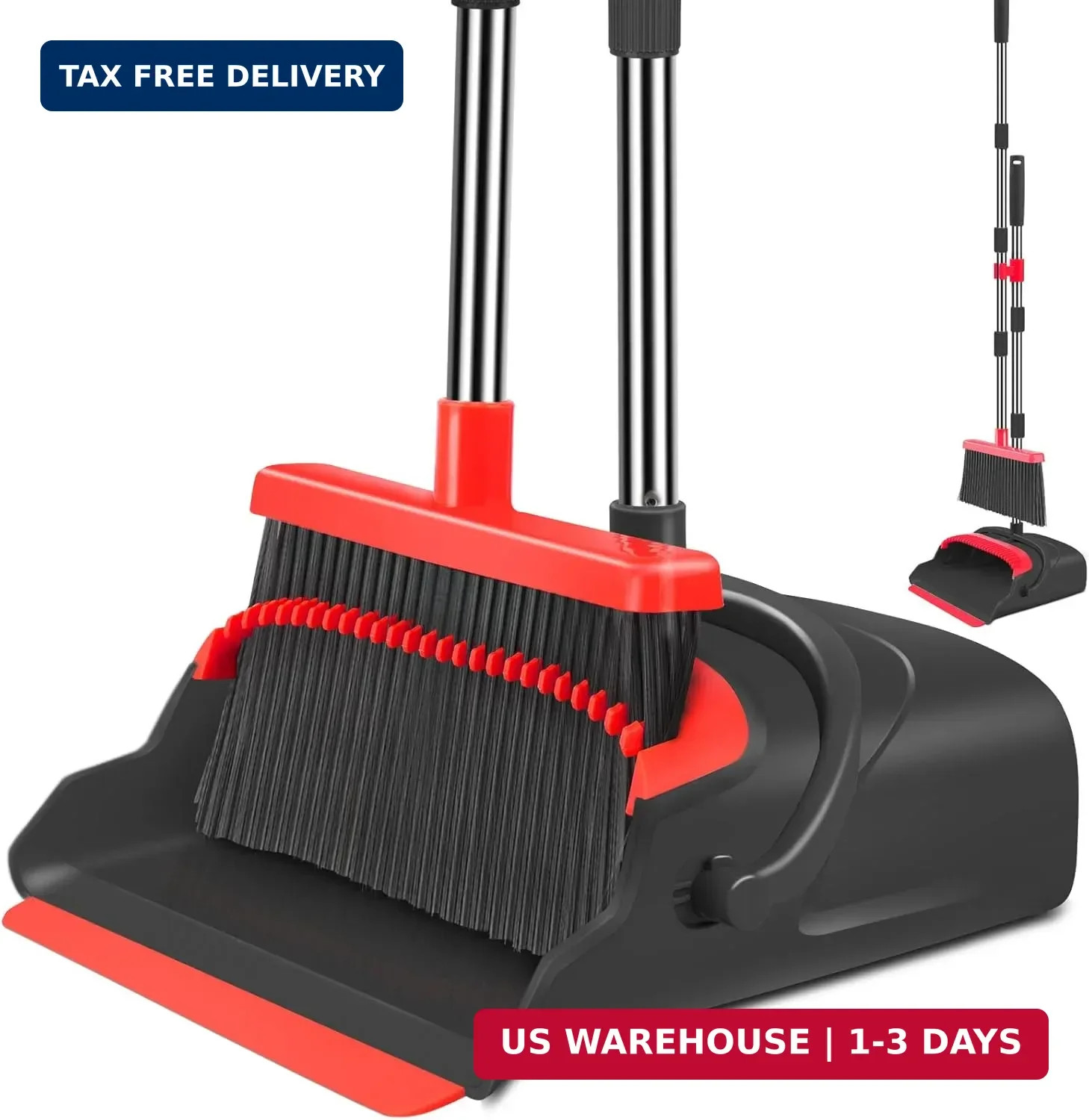 Upgrade Broom and Dustpan Set, Broom with Dustpan Combo Set, Large Size and with
