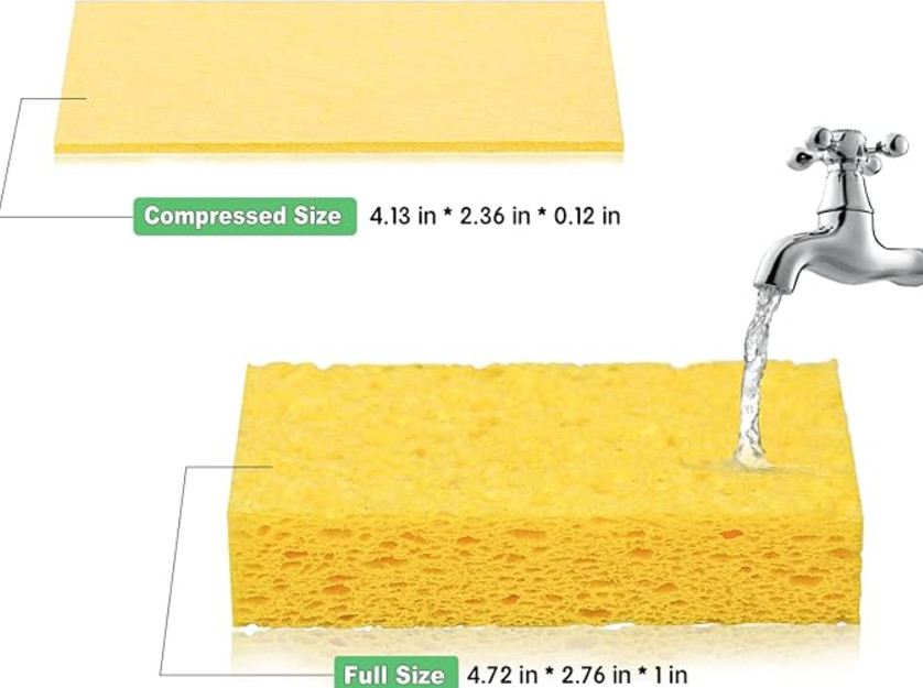 Cellulose Sponges Heavy Duty Scrub Kitchen Dish Non-Scratch Scrubber Clean Wash