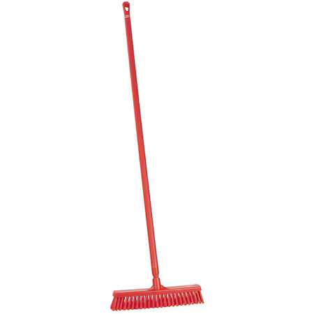 Remco 31744/29624 16 In Sweep Face Push Broom, Soft/Stiff Combination, Red