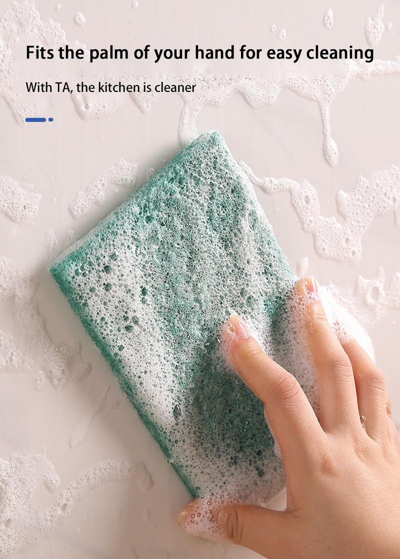 Kitchen Scrub Pads Oil Removal Scratch Free Reusable Dishwashing Cleaning Rag