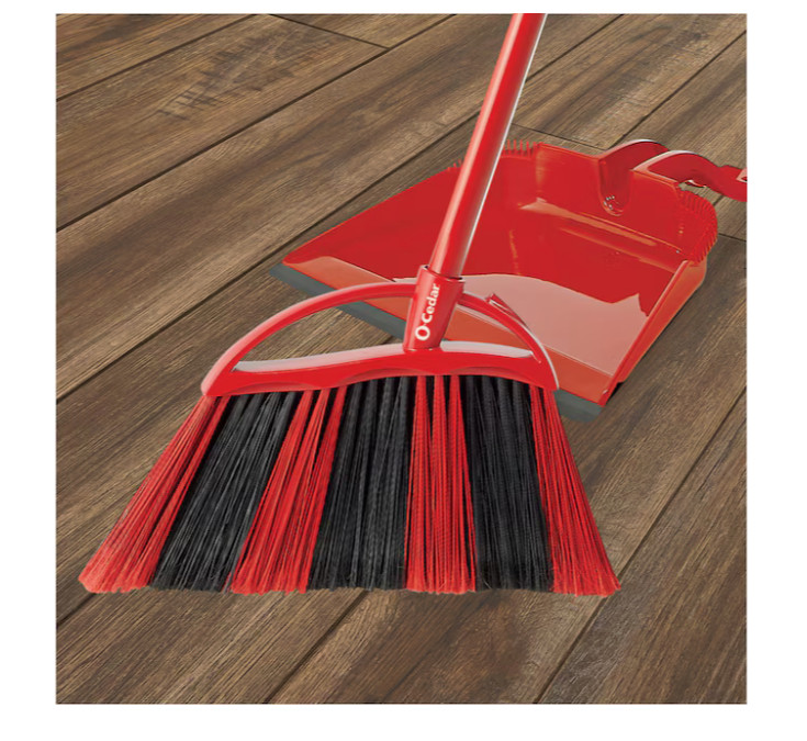 O-Cedar Broom and Dustpan Combo PowerCorner One Sweep 13.5-in Poly Fiber Set NEW