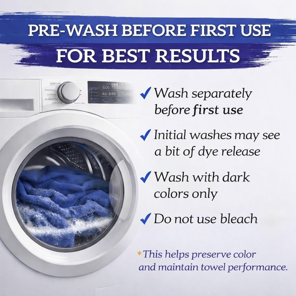 Towels 12″ x 14″ 100 Pack – Blue Cotton Towels, Cleaning Rags Bulk, Reusable …