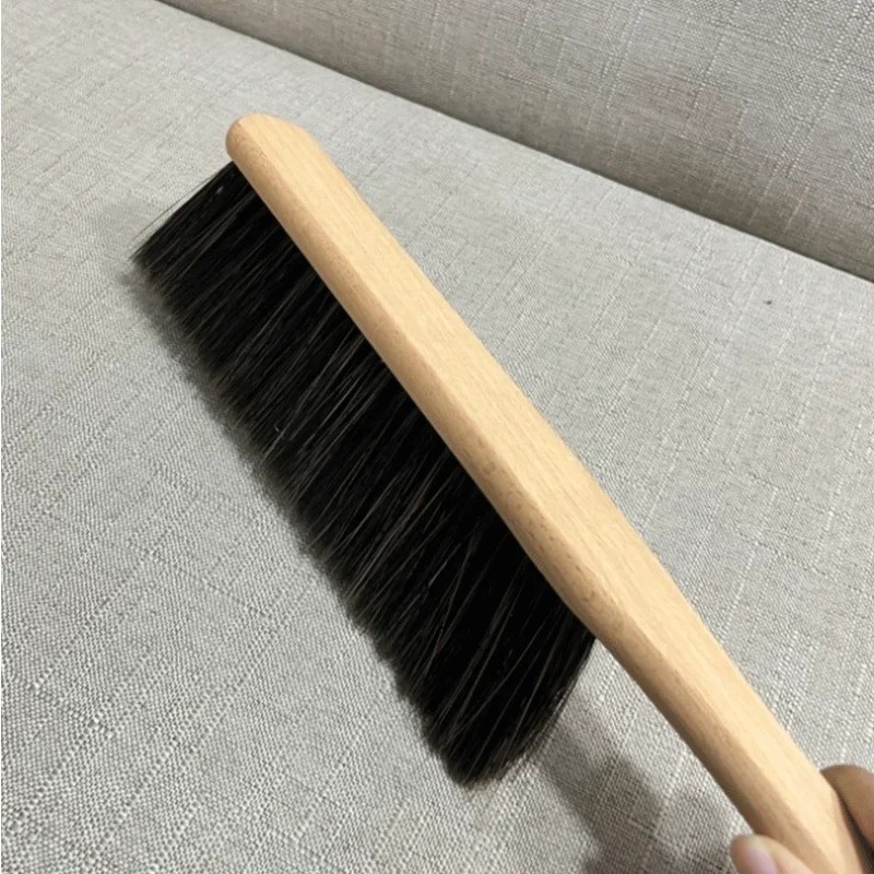 2Pcs Natural Wood Bristle Brush Anti-Static Dusting Bed Desk Cleaning Sweeper