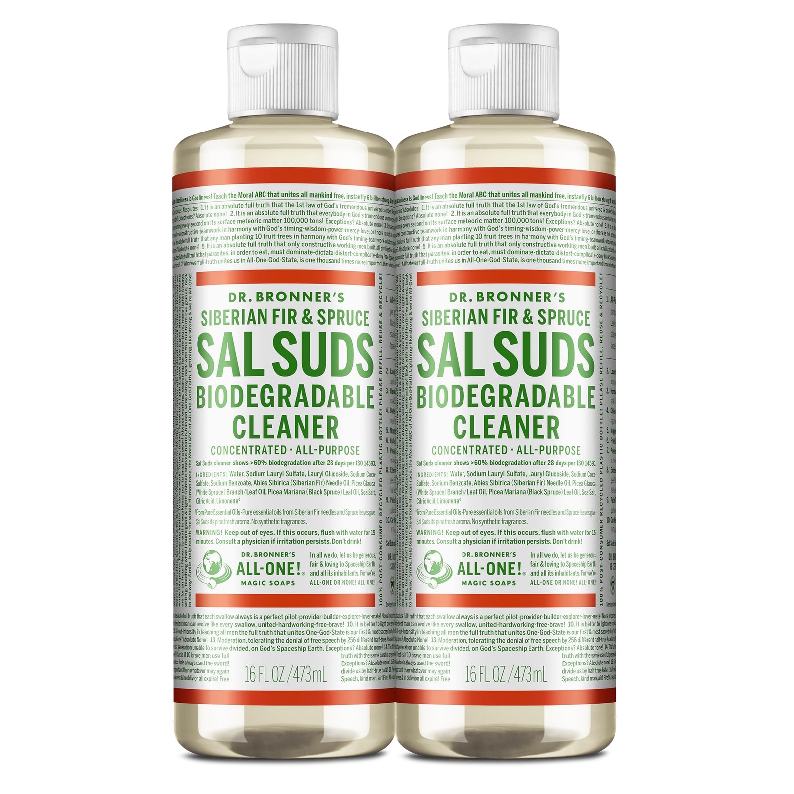 Dr. Bronner’s Sal Suds Biodegradable Cleaner (16 Ounce, 16 Fl Oz (Pack of 2)