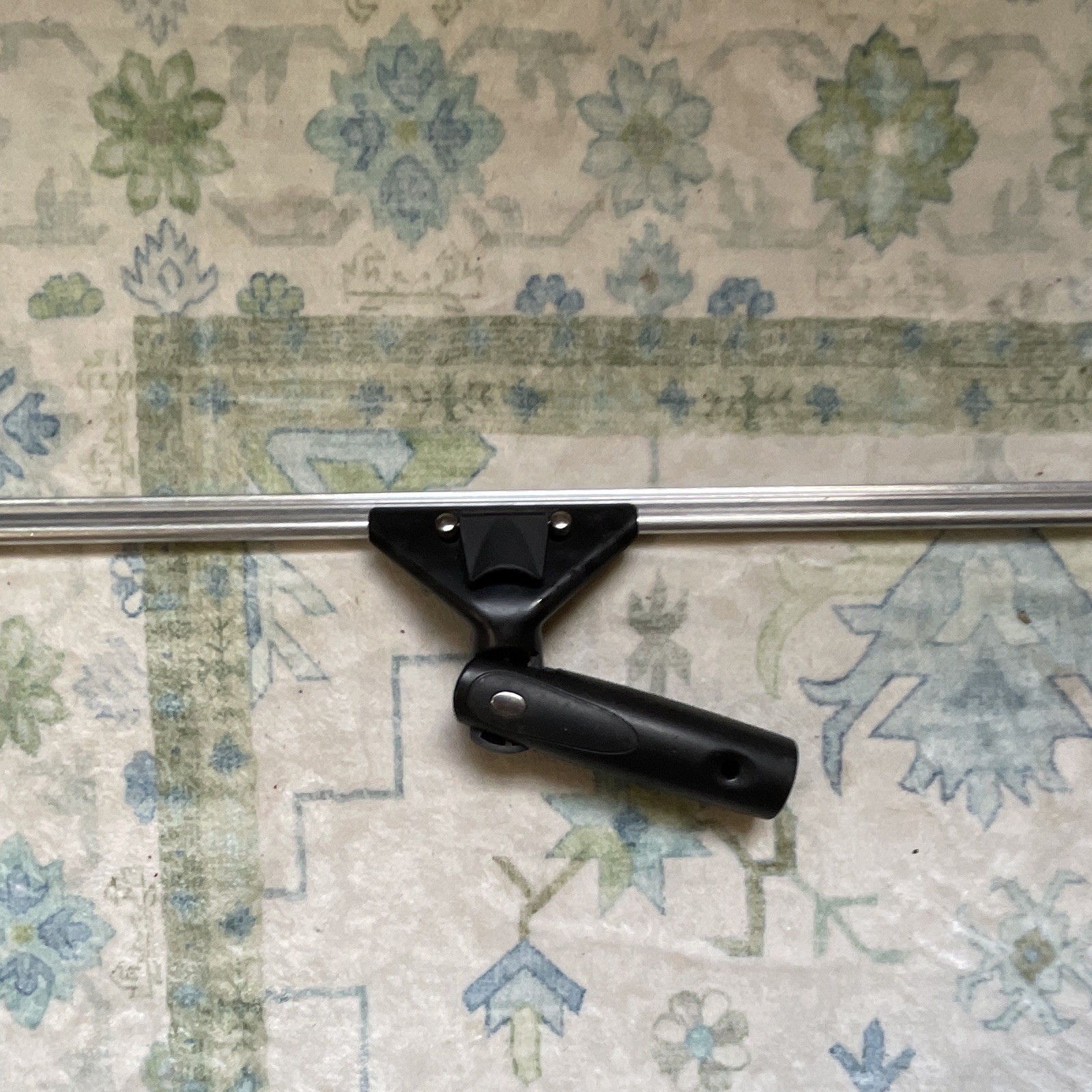 Ettore 18 in Adjustable Window Squeegee Black Plastic Handle Silver Metal Head