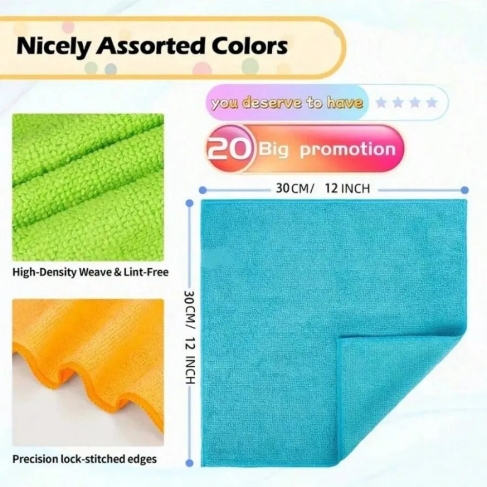 3PCS Microfiber Cleaning Cloth Towel Rag Car Polishing No Scratch Auto Detailing