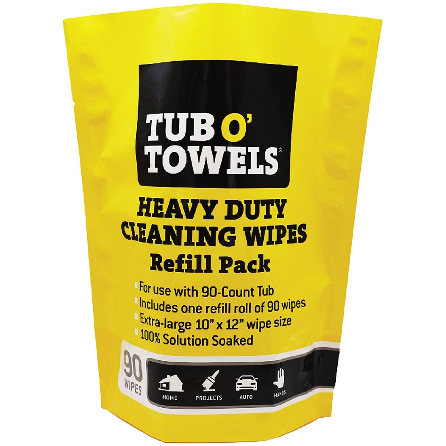 Tub O Towels TW90-P Heavy Duty Multi-Surface Cleaning/Baby Wipes Refill-90 ct