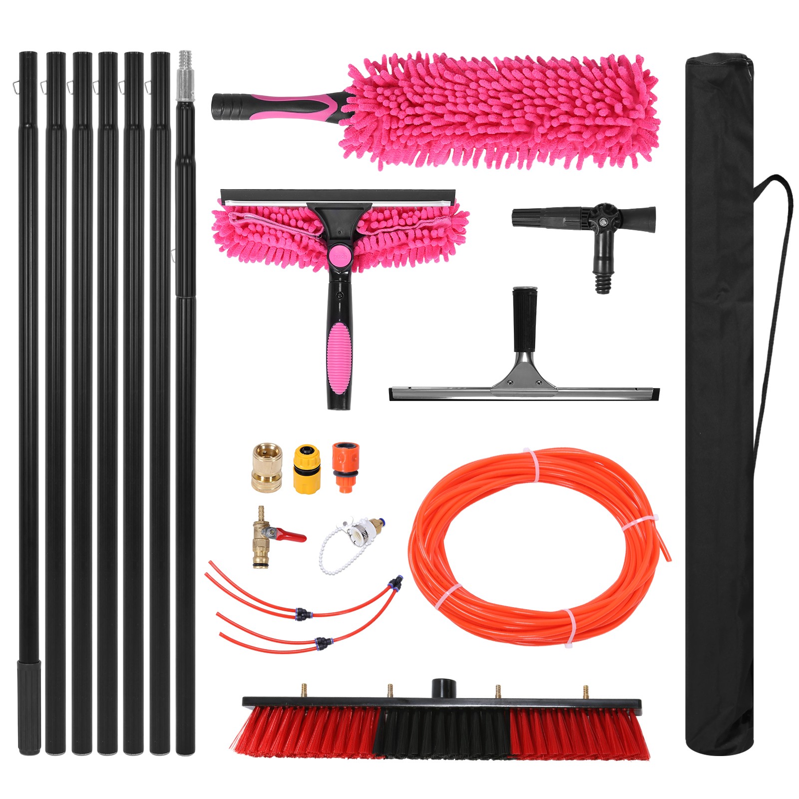Solar Panel Cleaning Kit with 7M Water Fed Pole, Brush, and Squeegee US